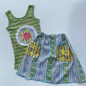 LA JENNS Girls 2pc Outfit Tank Top Skirt Size 10